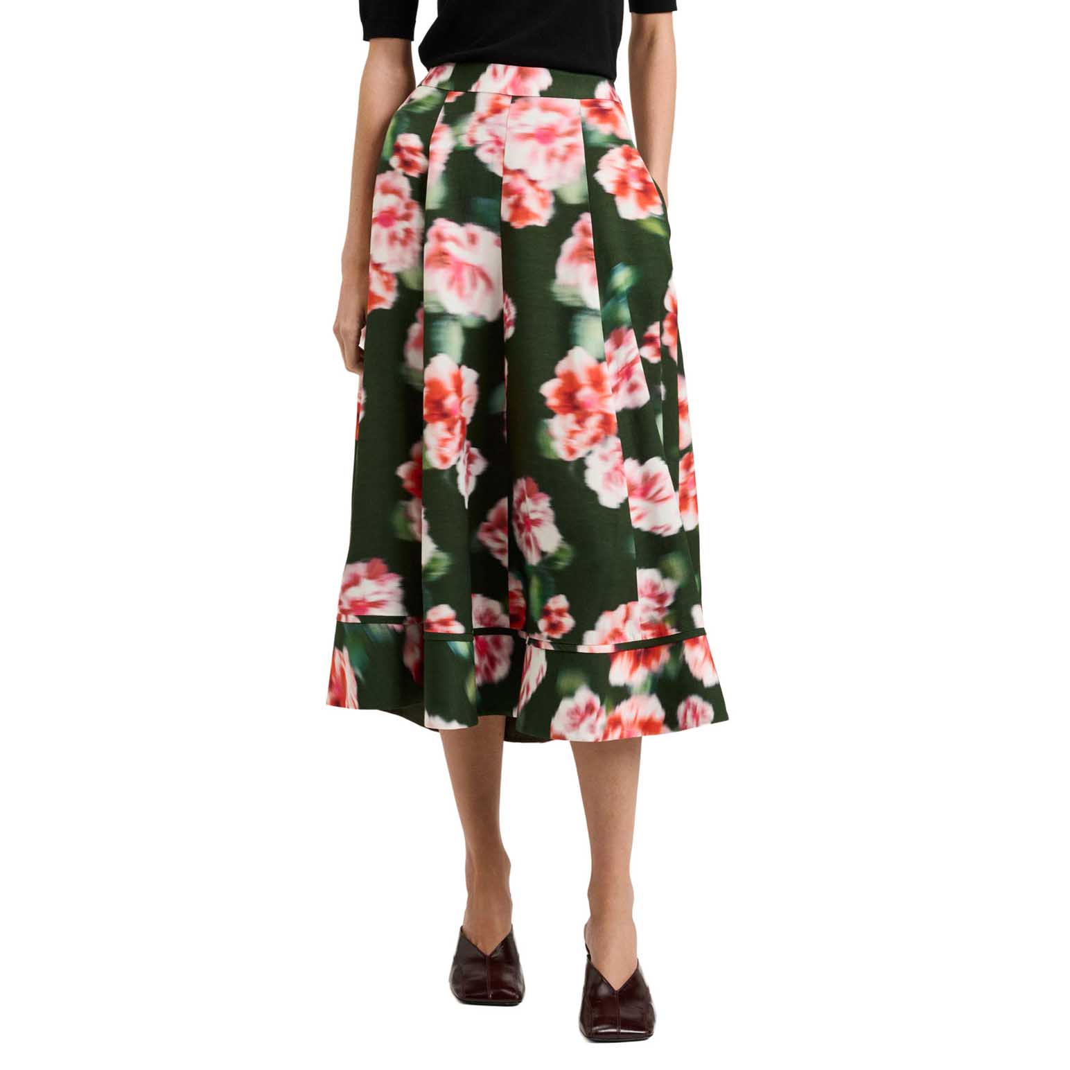 Veronika Maine Pink Haze Floral Midi Skirt